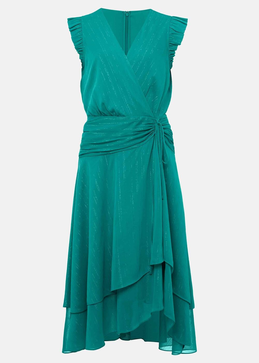 Cressinda Ruched Midi Dress - Peacock