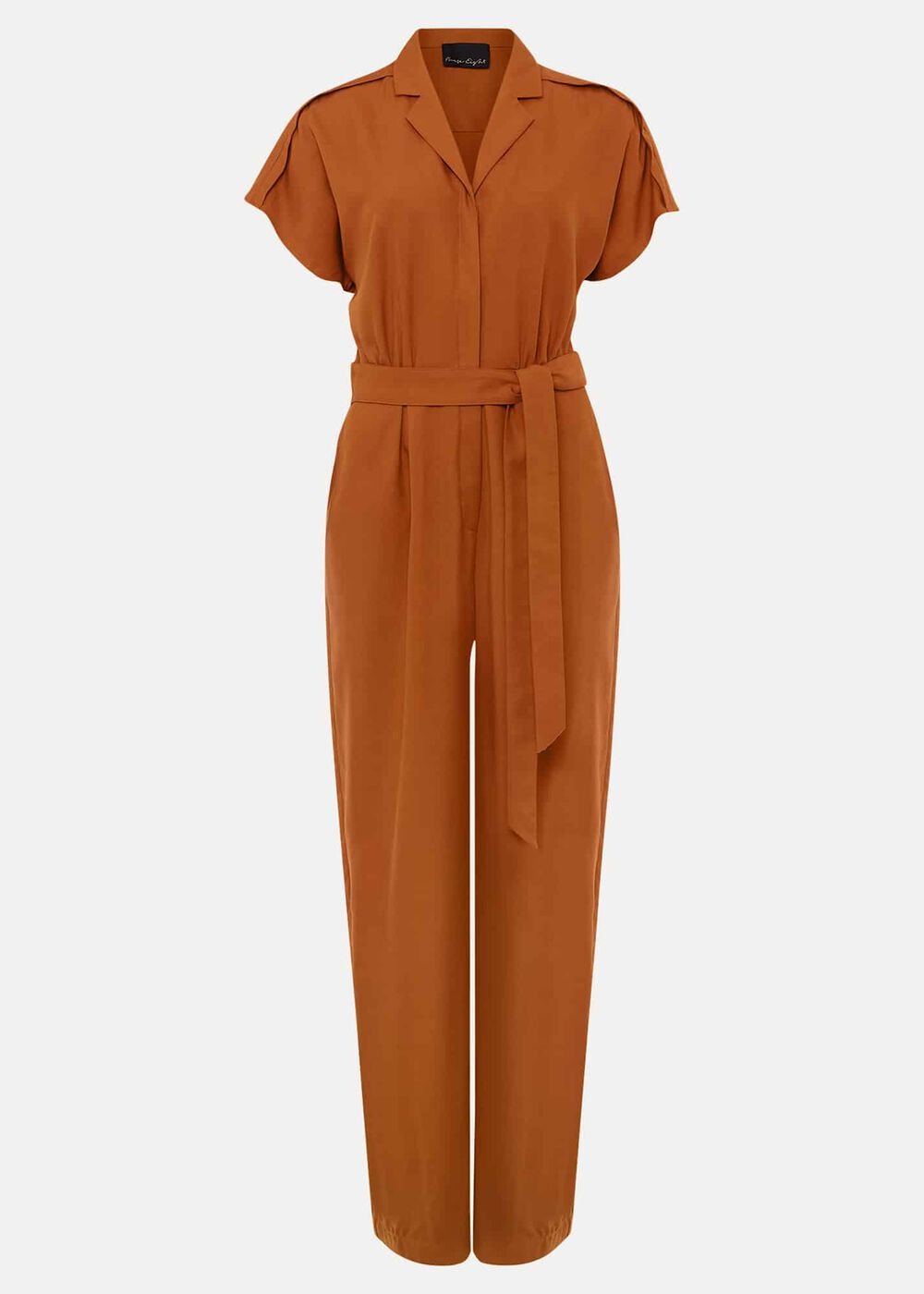 Cora Belted Jumpsuit - Burnt Orange
