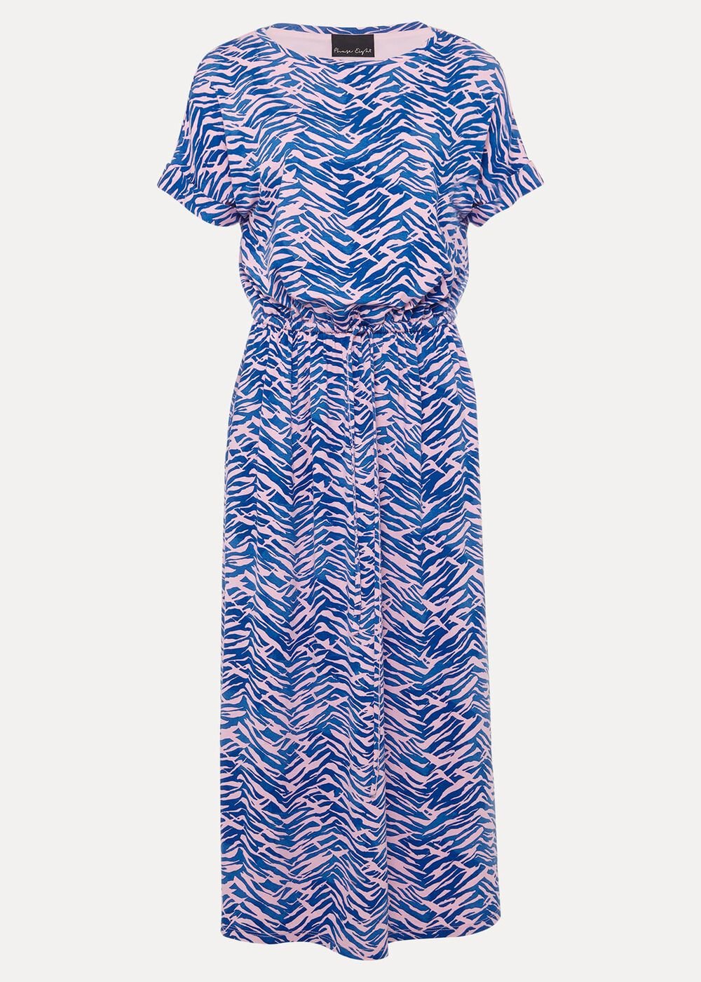 Alina Zebra Print Jersey Dress - Pink/Blue