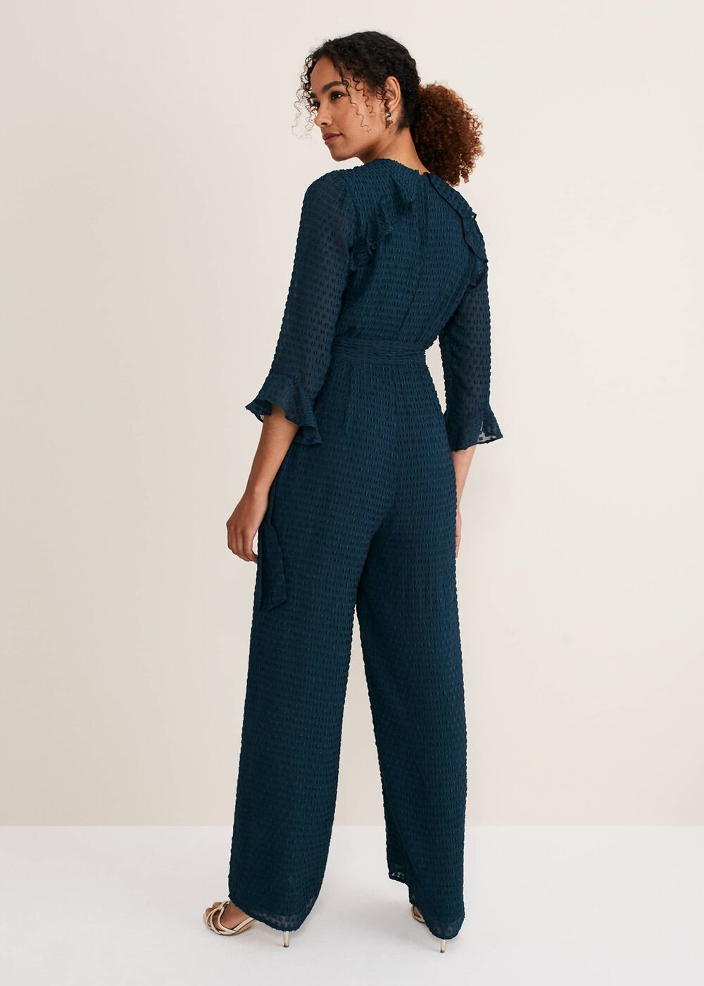 Hattie Wrap Wide Leg Jumpsuit - Ocean