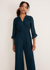 Hattie Wrap Wide Leg Jumpsuit - Ocean