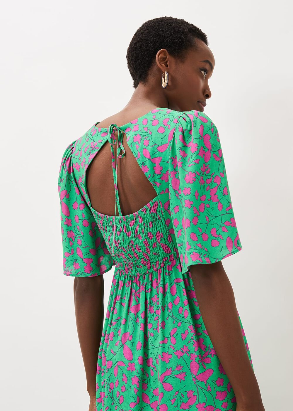 Ayesha Zebra Print Midi Dress - Pink/Green