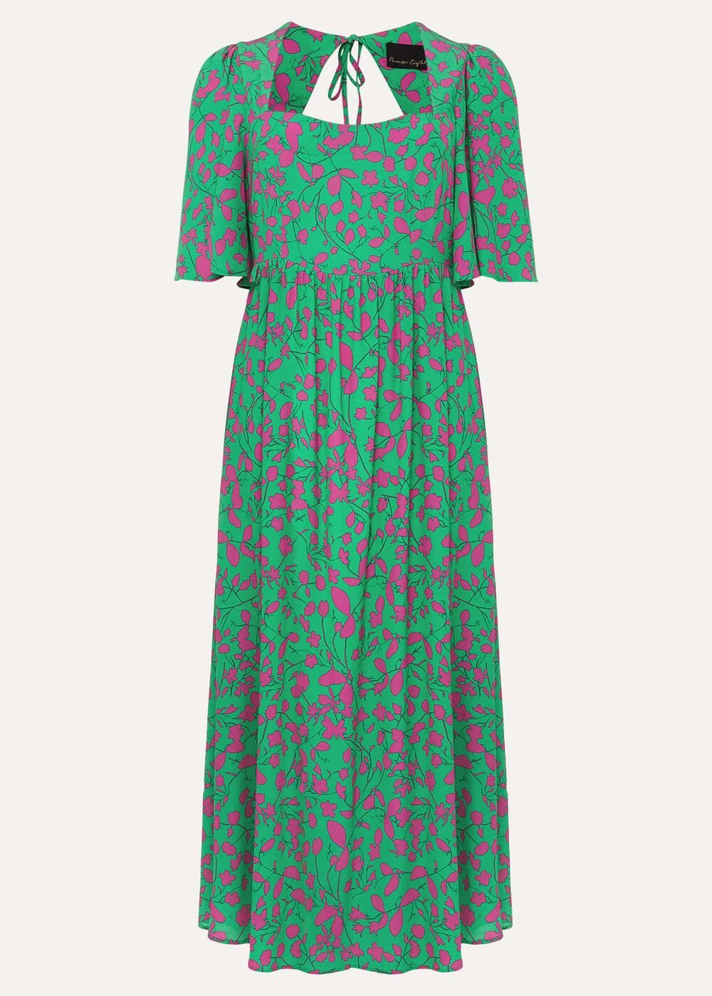 Ayesha Zebra Print Midi Dress - Pink/Green