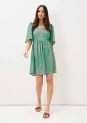 Ayesha Floral Swing Dress - Pink/Green