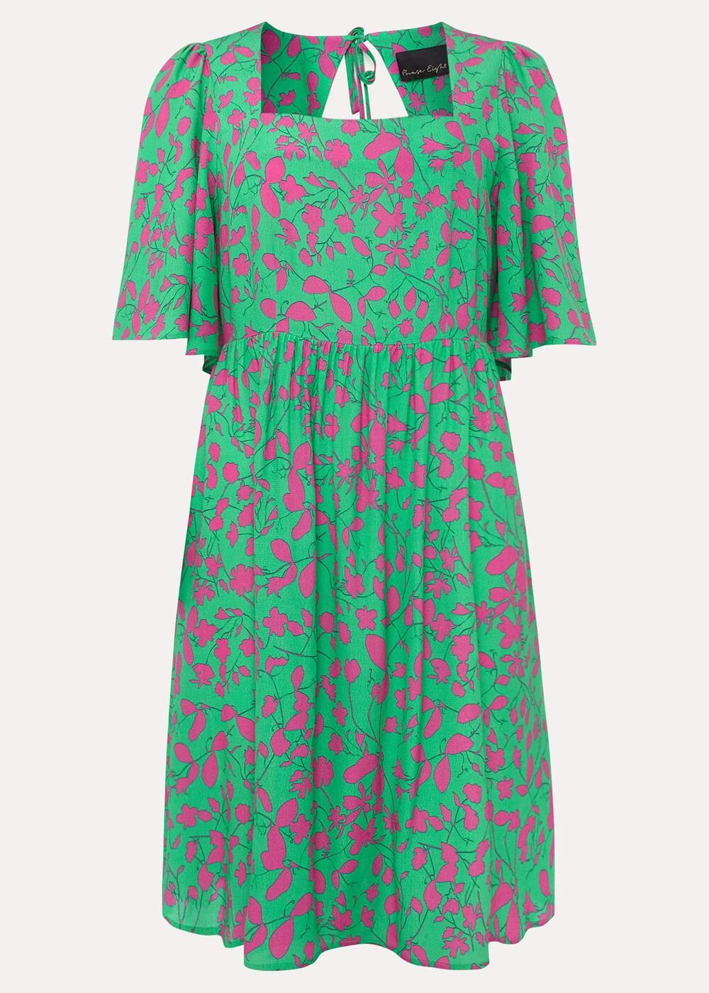Ayesha Floral Swing Dress - Pink/Green
