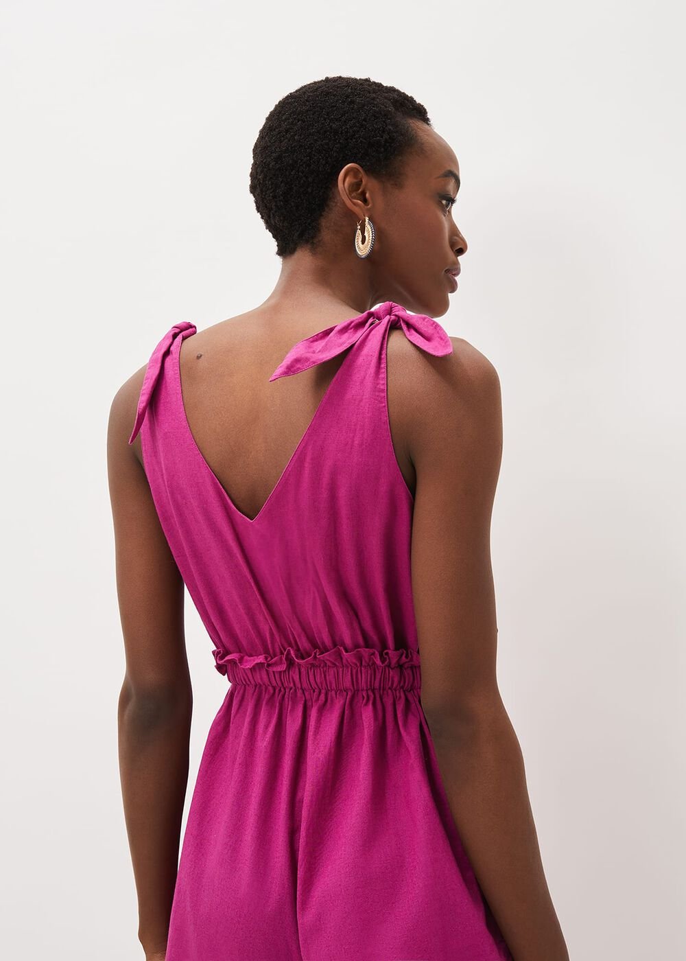 Chessie Linen Tie Jumpsuit - Orchid