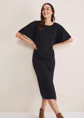 Haden Side Split Midi Dess - Charcoal
