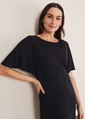 Haden Side Split Midi Dess - Charcoal