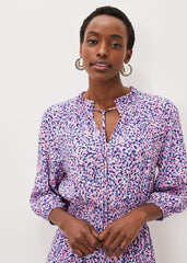 Phillipa Almond Print Short Dress - Pink Multi
