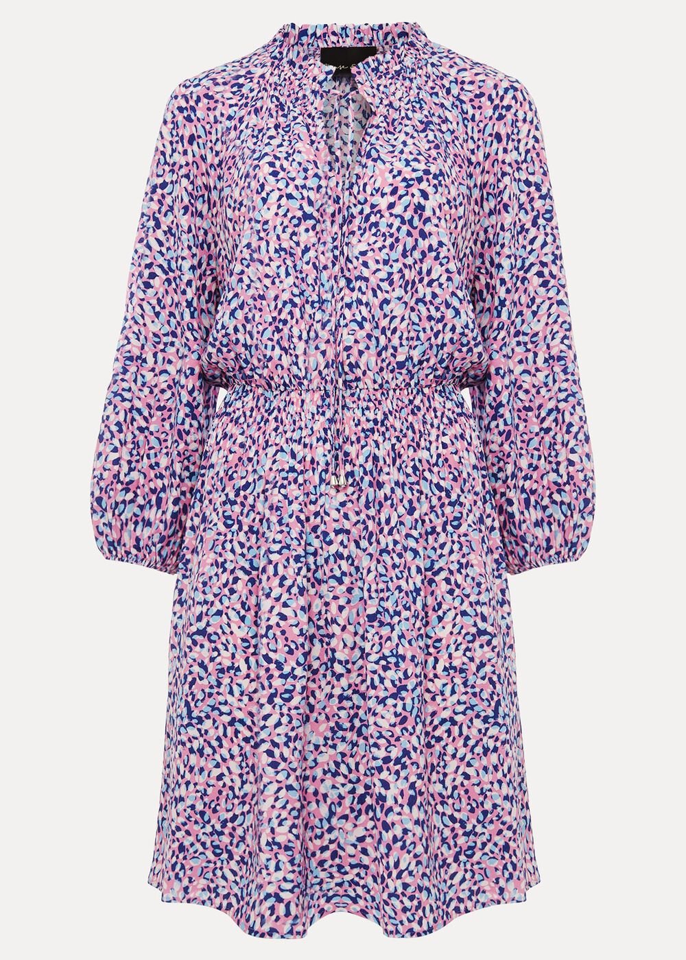 Phillipa Almond Print Short Dress - Pink Multi