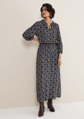 Phillipa Poppy Midi Dress - Navy