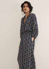 Phillipa Poppy Midi Dress - Navy