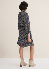 Phillipa Floral Swing Dress - Navy