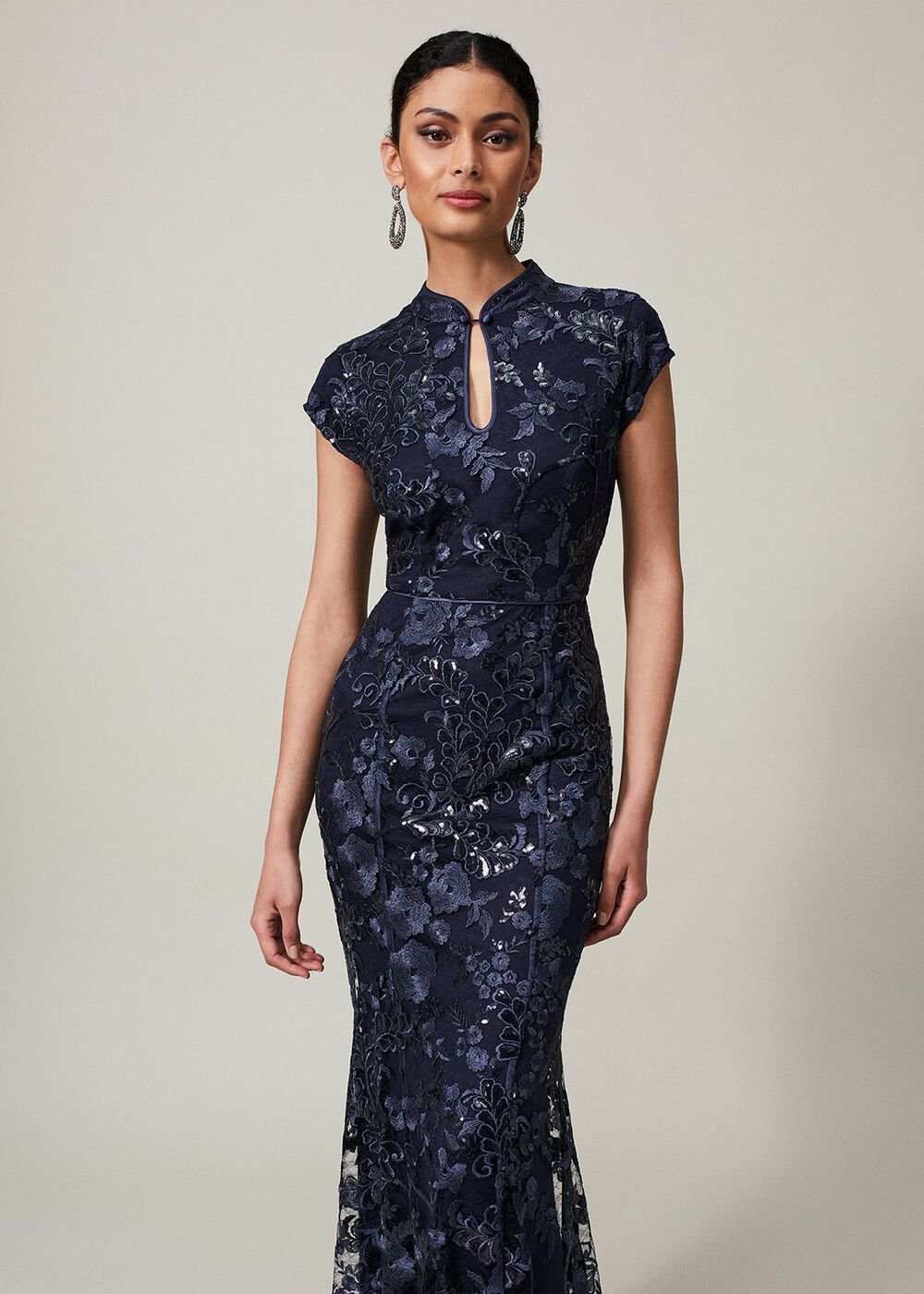 Sofia Embroidered Sequin Dress - Black/Midnight