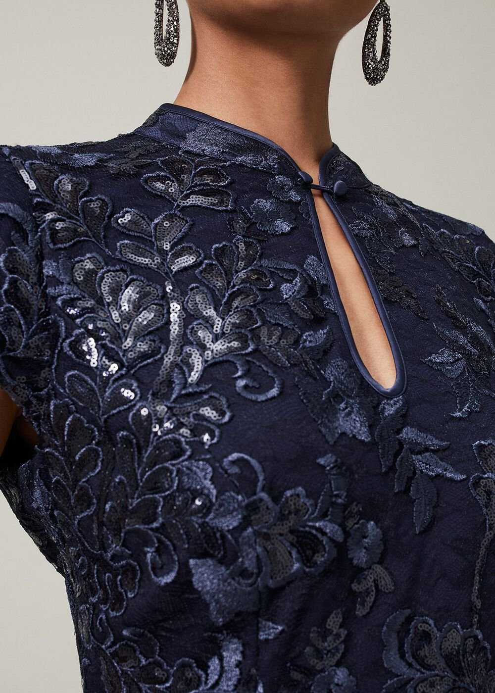 Sofia Embroidered Sequin Dress - Black/Midnight