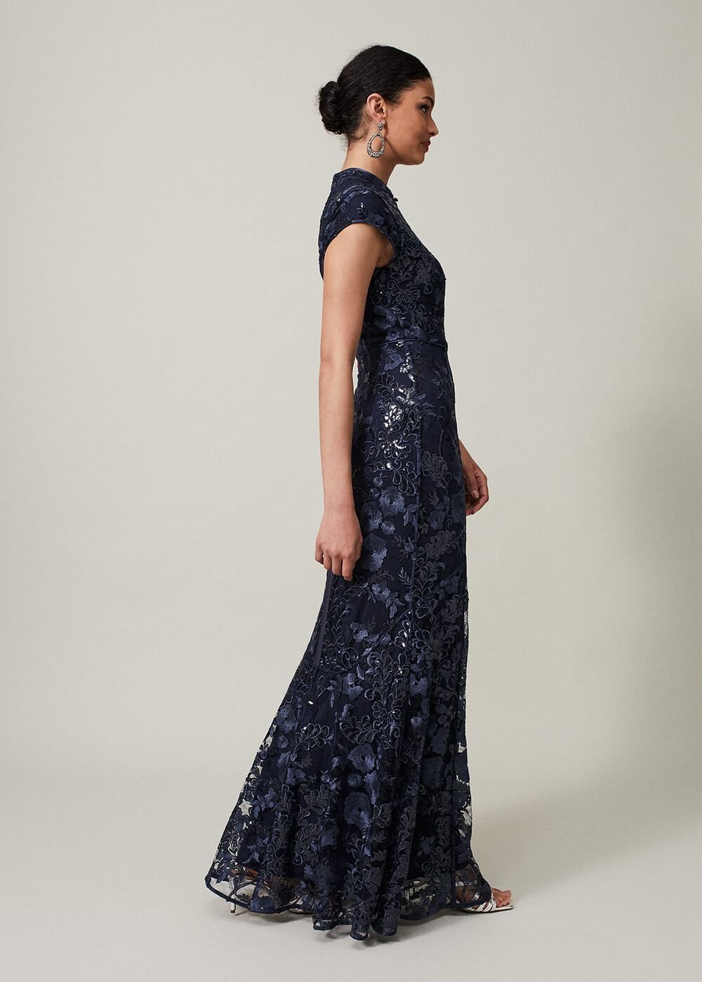 Sofia Embroidered Sequin Dress - Black/Midnight