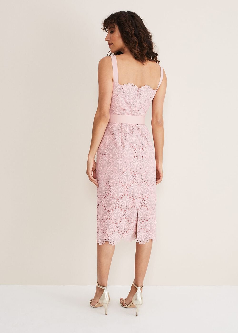 Carrie Midi Lace Dress - Clay