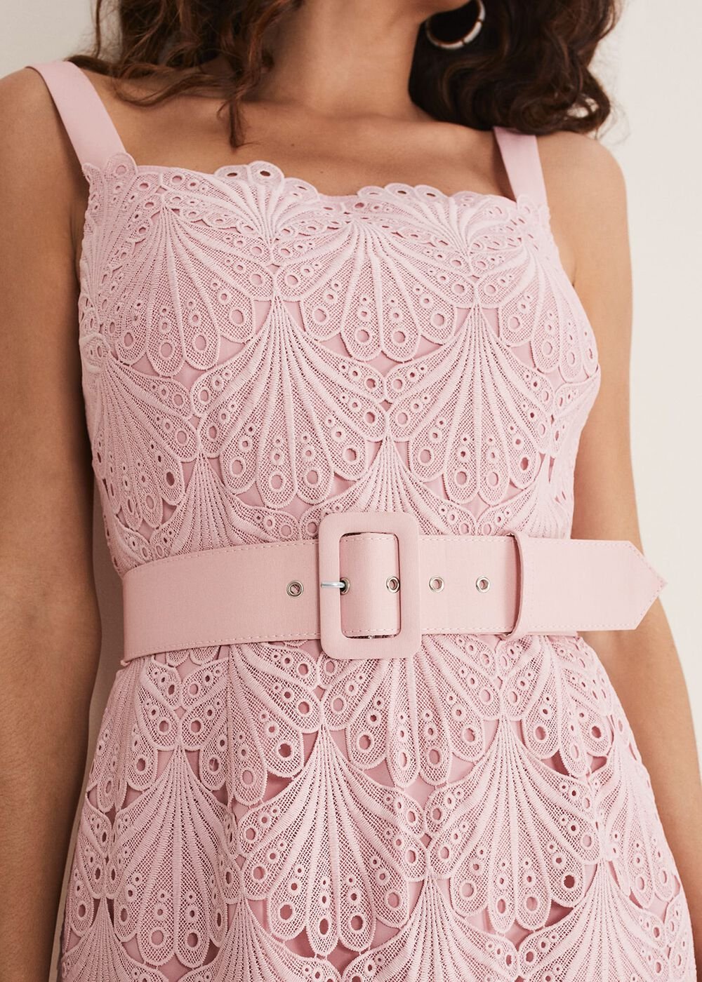 Carrie Midi Lace Dress - Clay