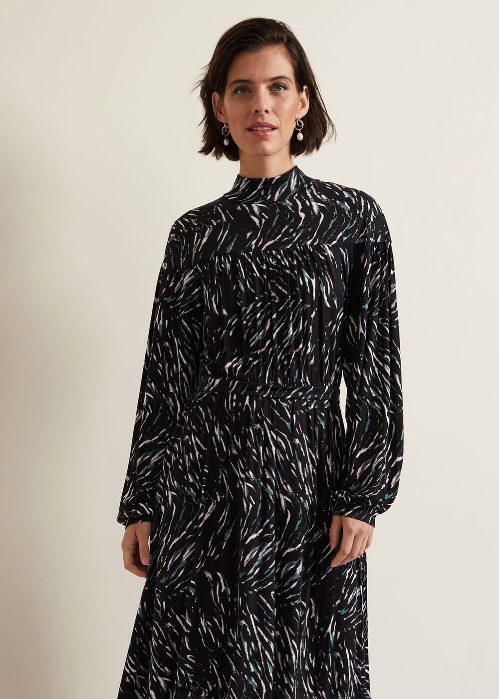 Anamaria Midi Dress - Charcoal Multi