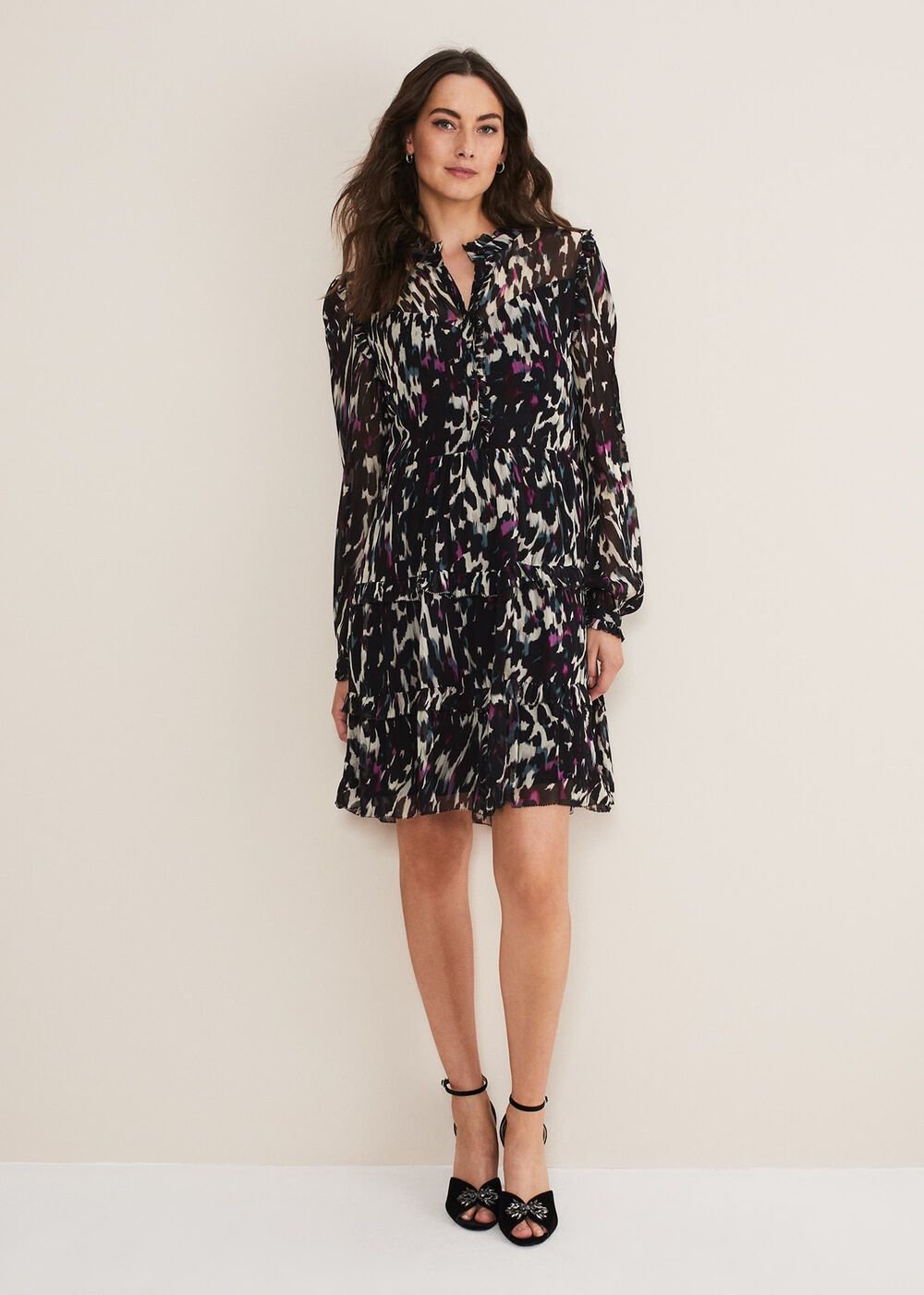 Millicent Print Tiered Dress - Multi-Coloured