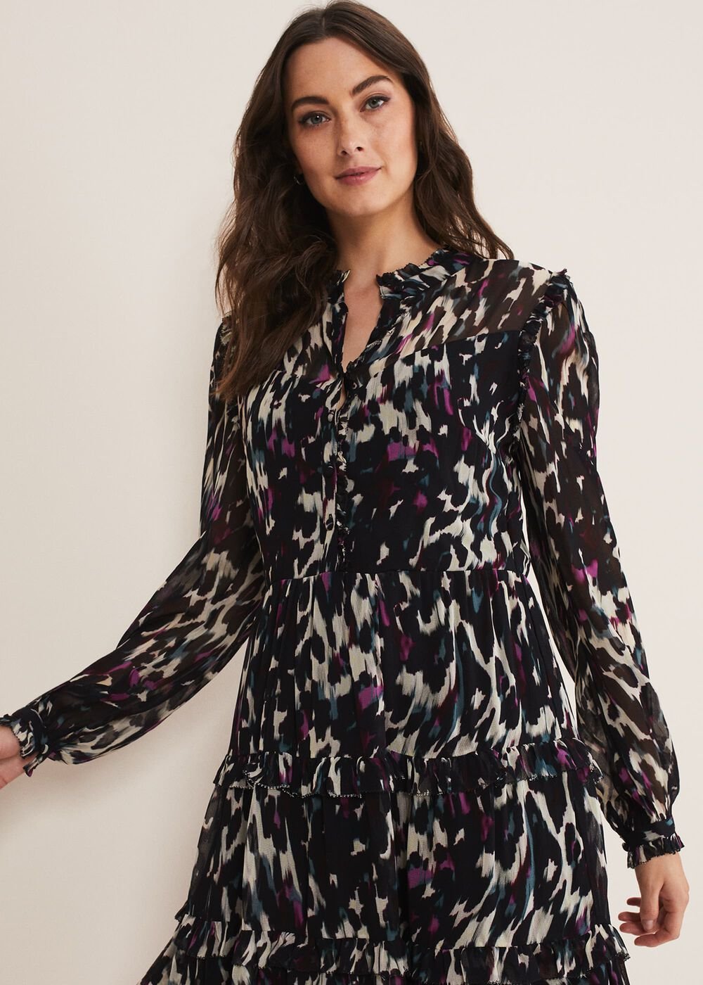 Millicent Print Tiered Dress - Multi-Coloured