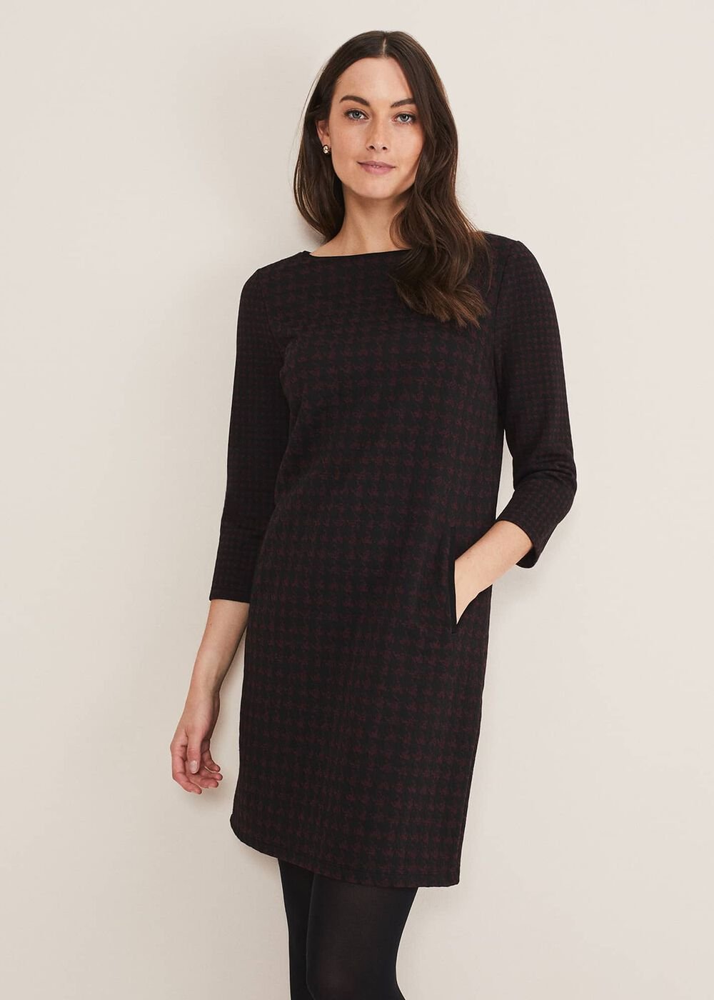 Lenia Check Dress - Black/Pewter