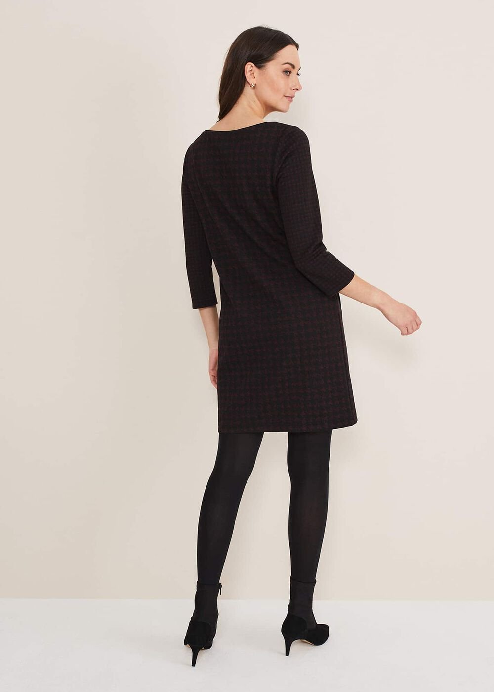 Lenia Check Dress - Black/Pewter