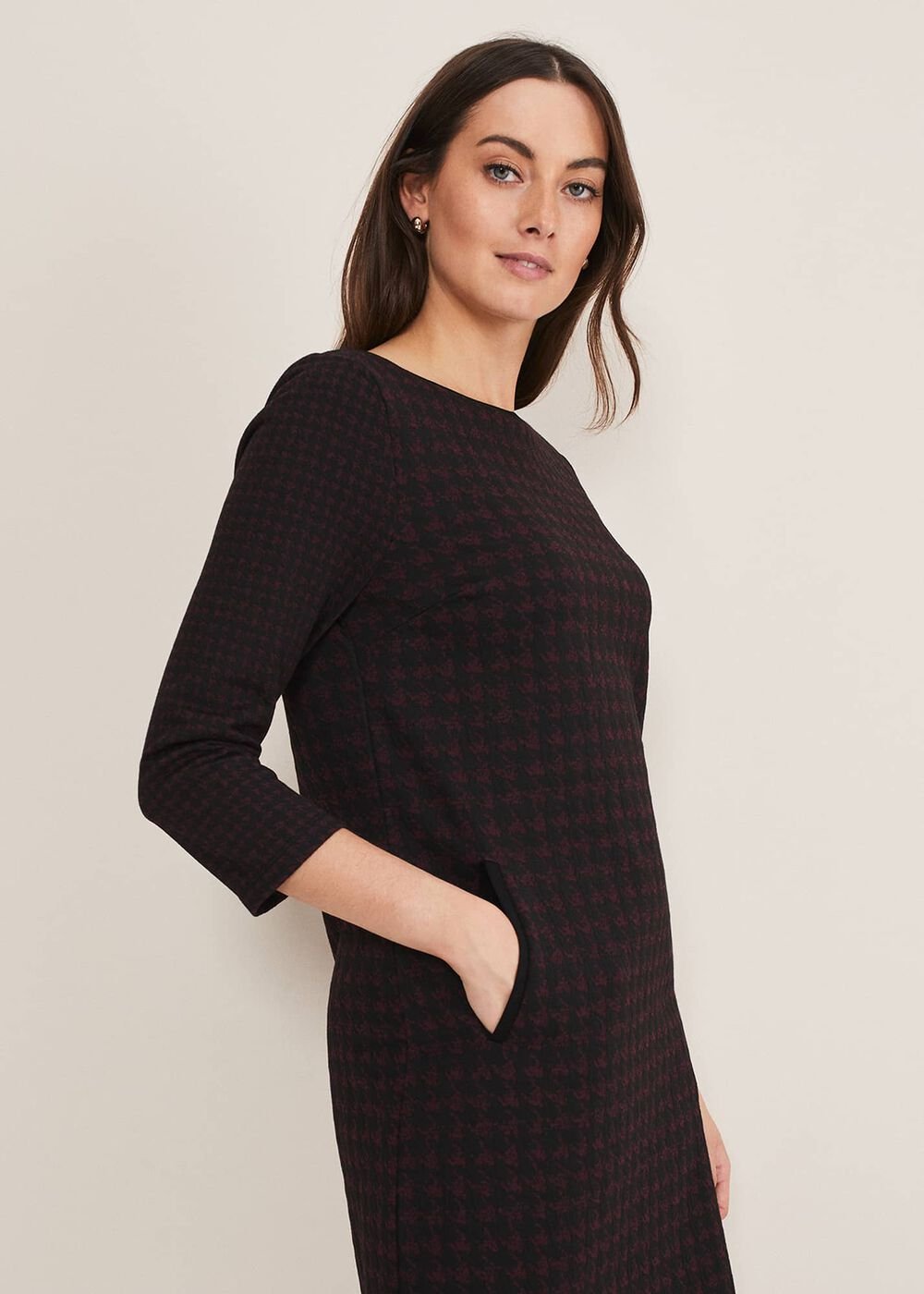 Lenia Check Dress - Black/Pewter