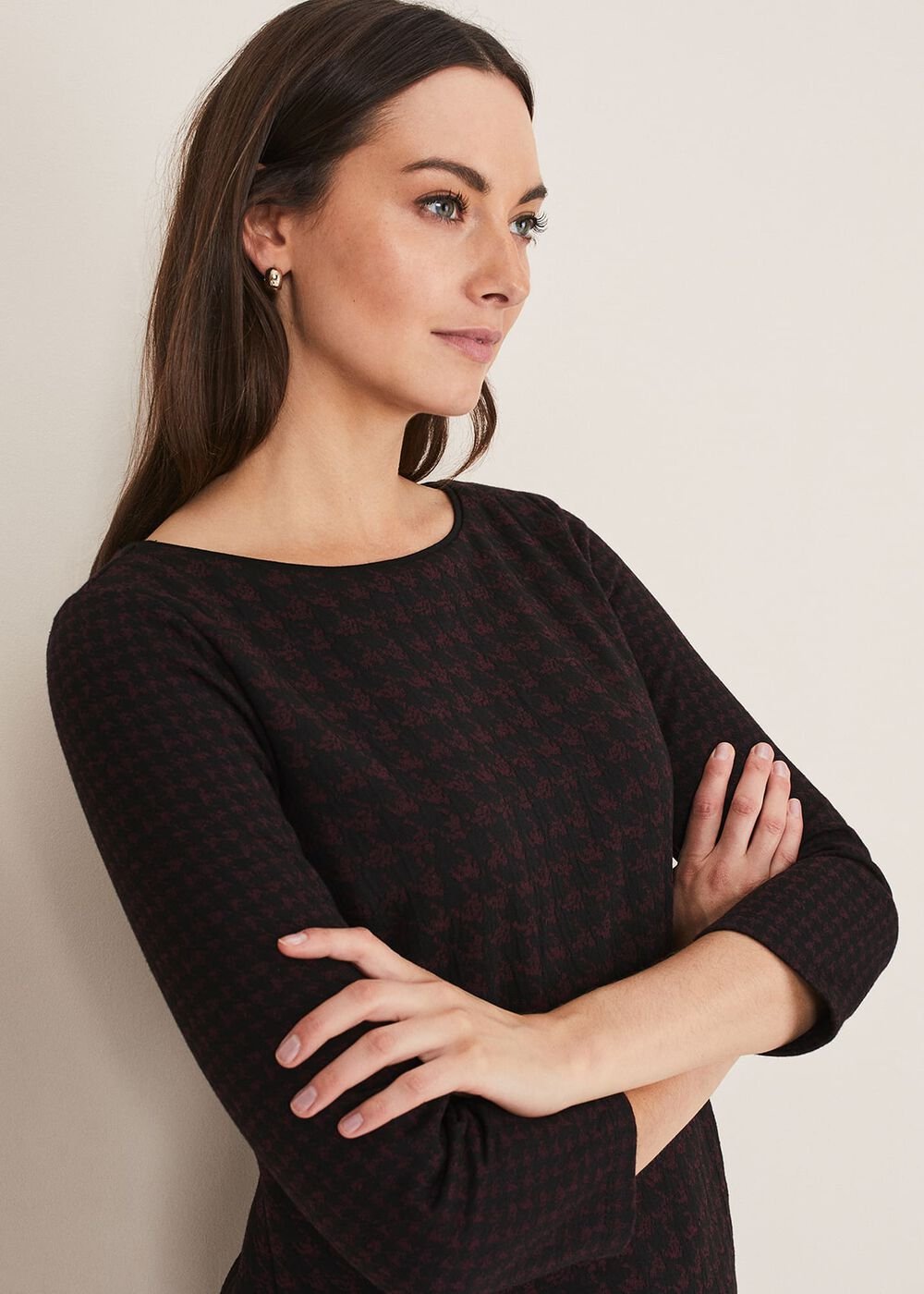 Lenia Check Dress - Black/Pewter