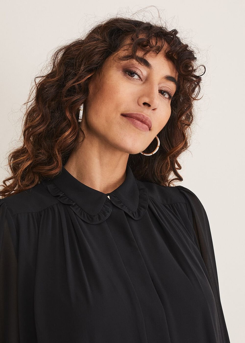April Pleat Dress - Black