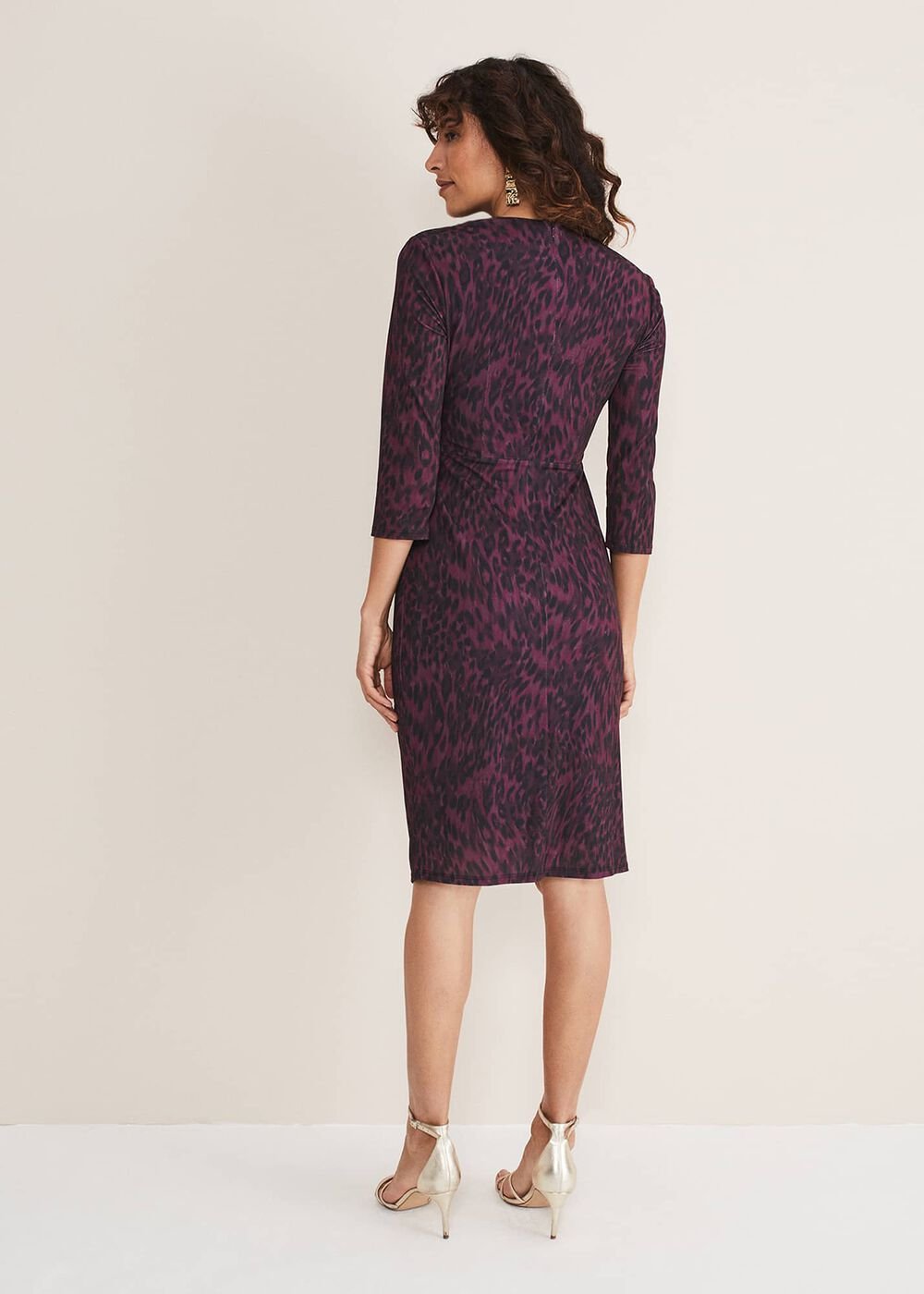 Nieve Leopard Print Dress - Black/Purple