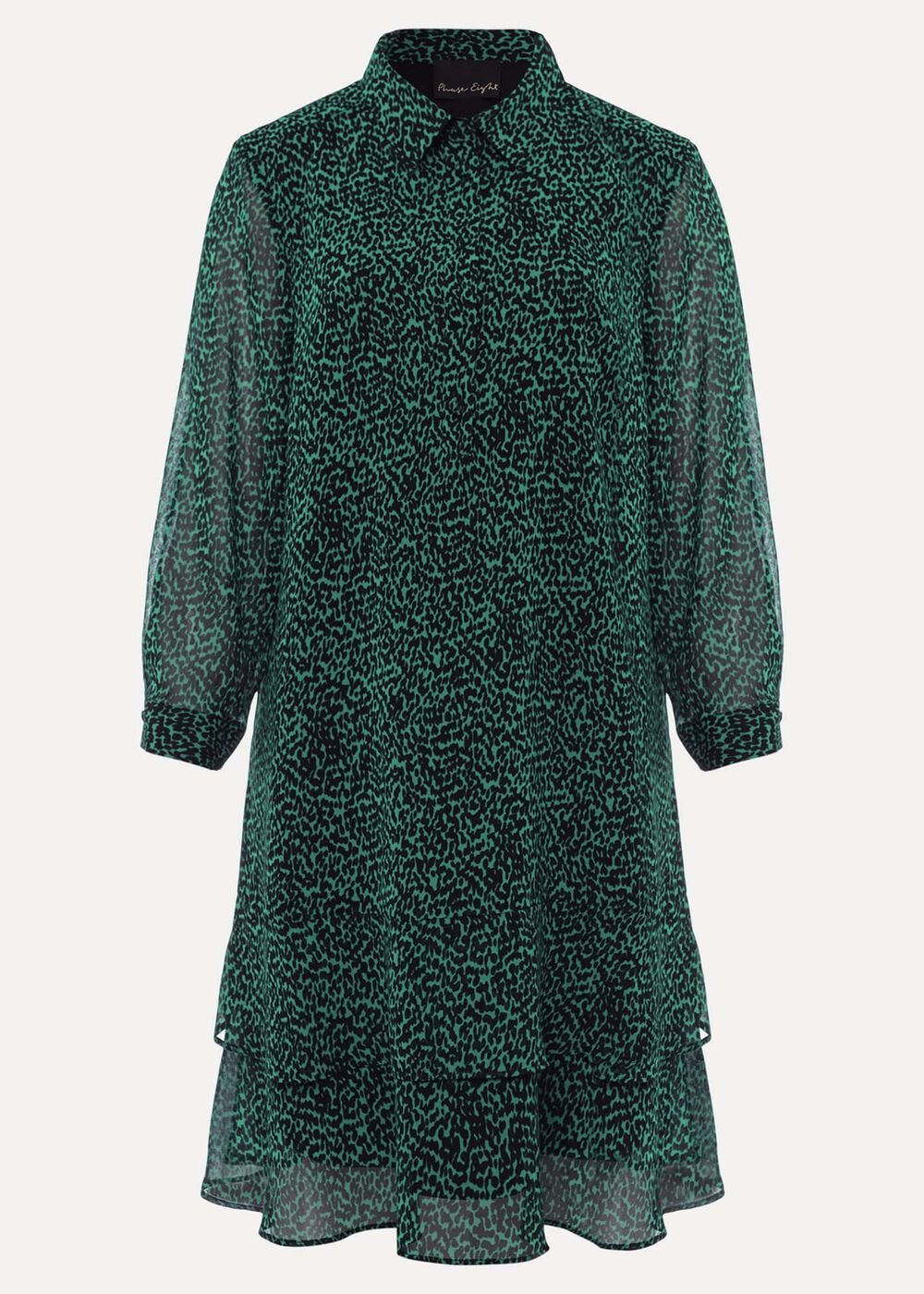 Penelope Chiffon Tiered Mini Dress - Green/Black