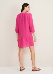 Penele Linen Swing Dress - Magenta