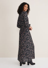 Phillipa Marble Print Midaxi Dress - Carbon/Multi