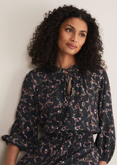 Phillipa Marble Print Midaxi Dress - Carbon/Multi