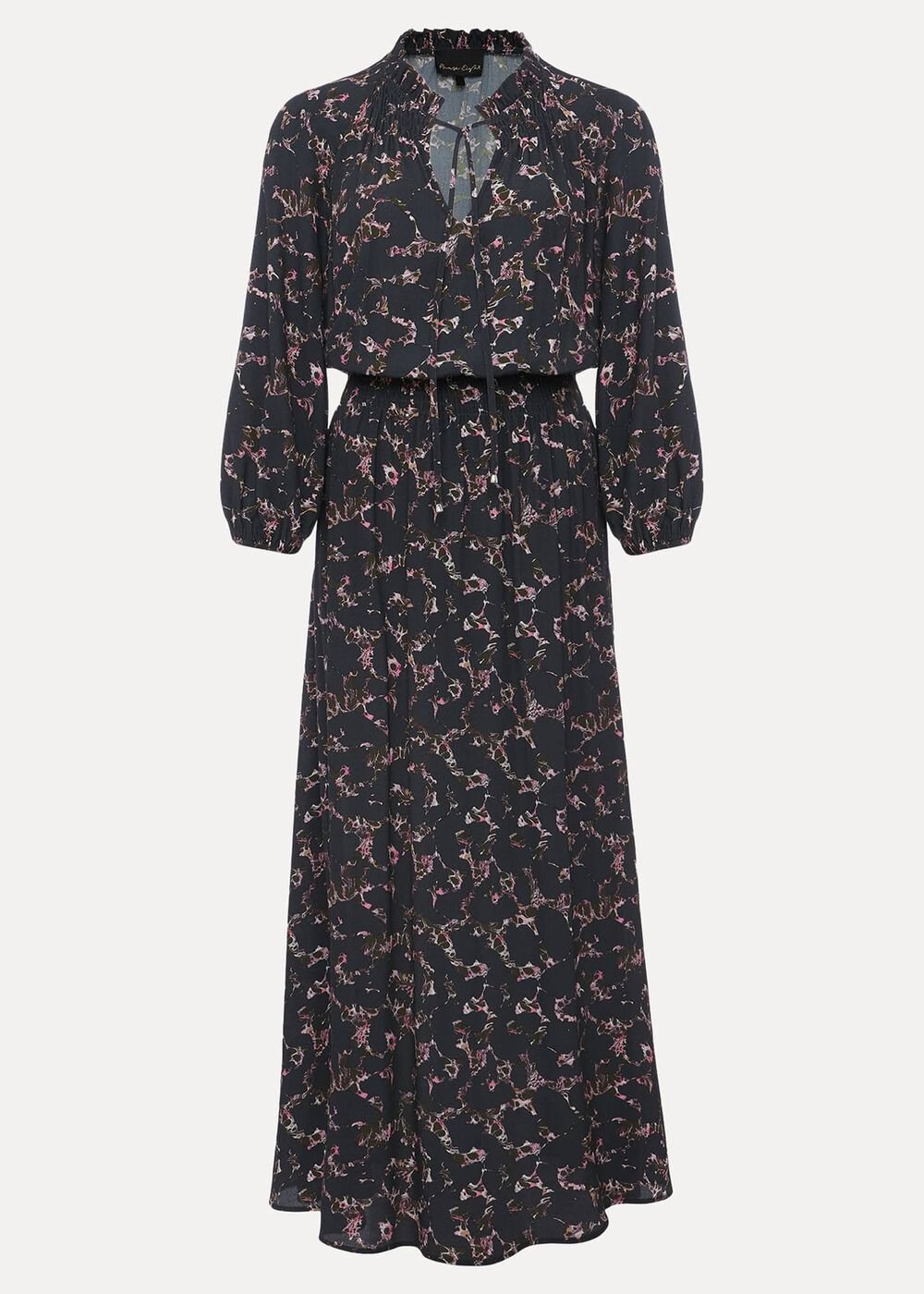 Phillipa Marble Print Midaxi Dress - Carbon/Multi