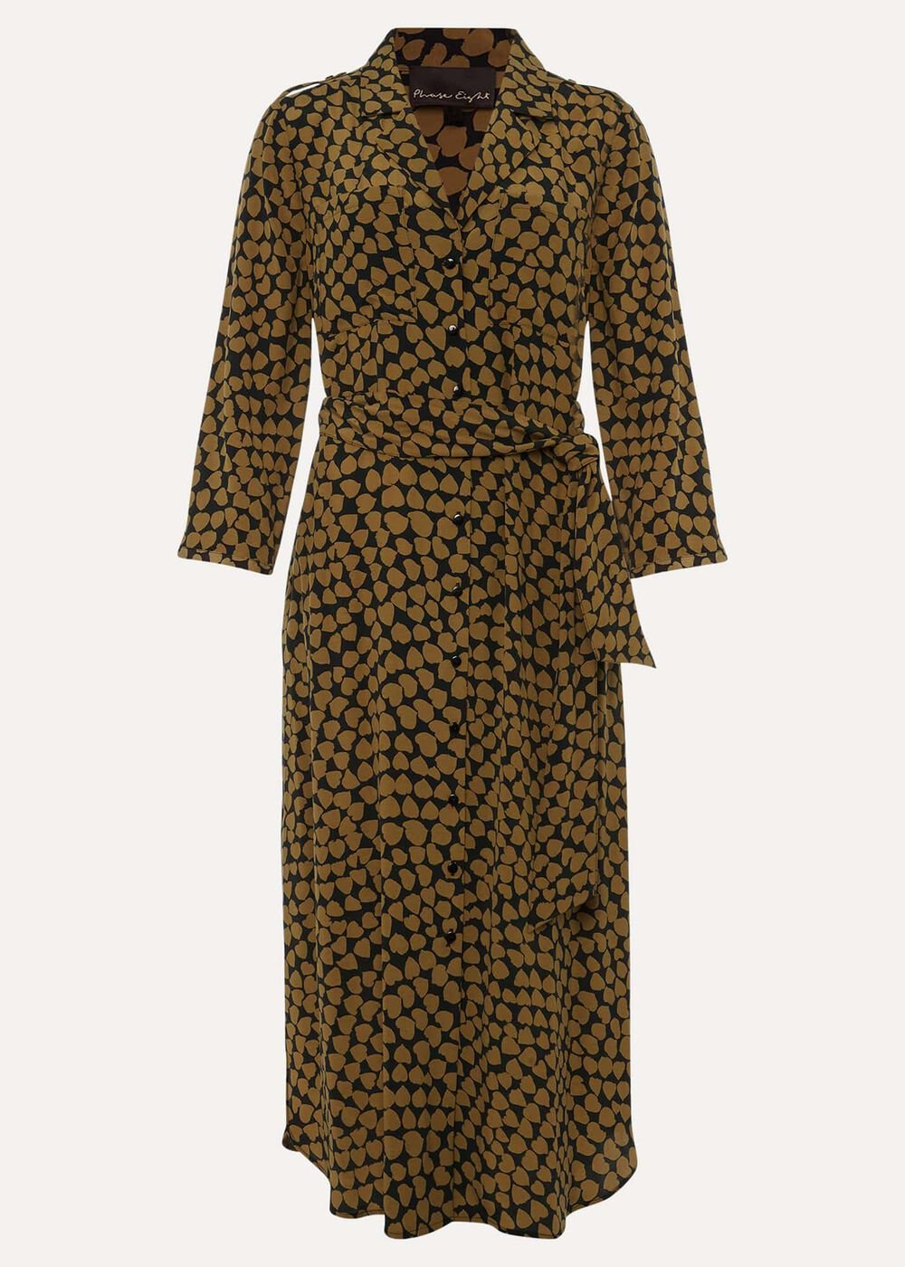 Kesia Hearts Swing Dress - Khaki/Black