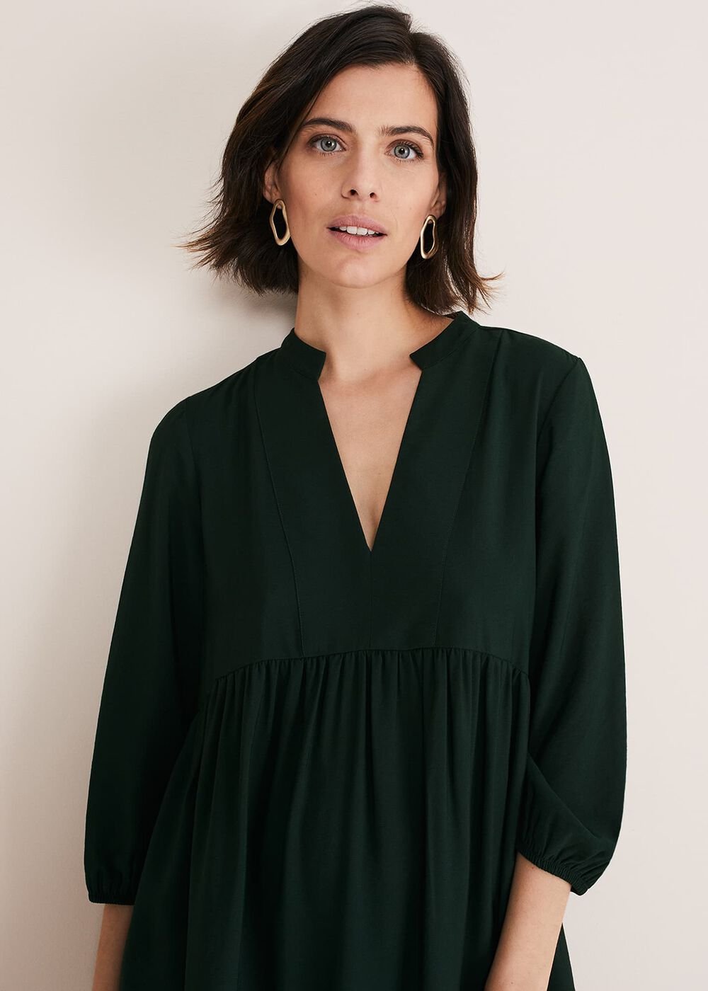 Jayde Tiered Midaxi Dress - Dark Green