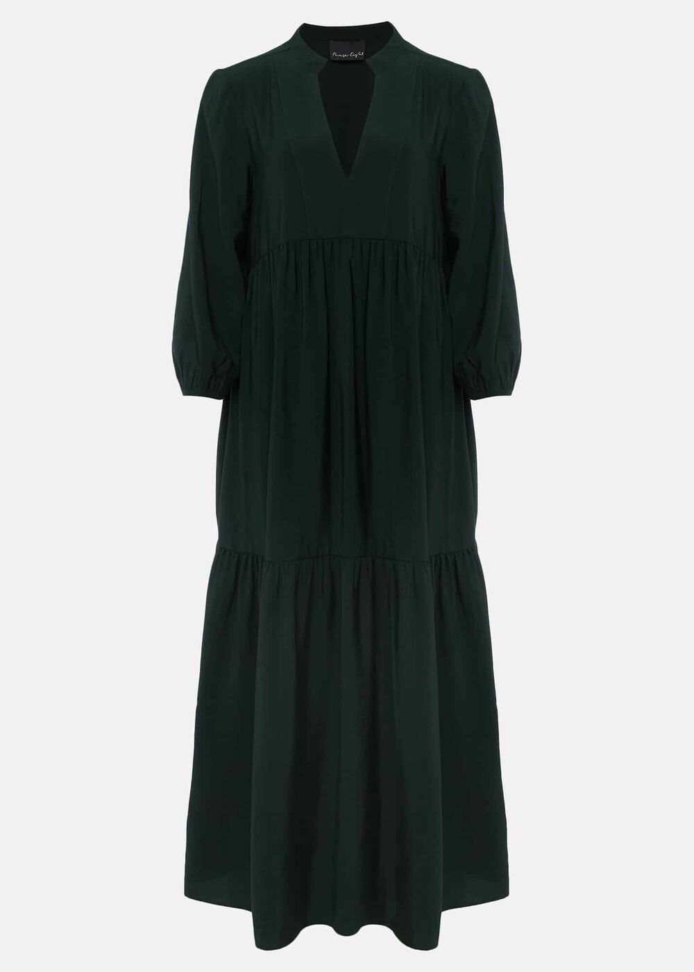 Jayde Tiered Midaxi Dress - Dark Green