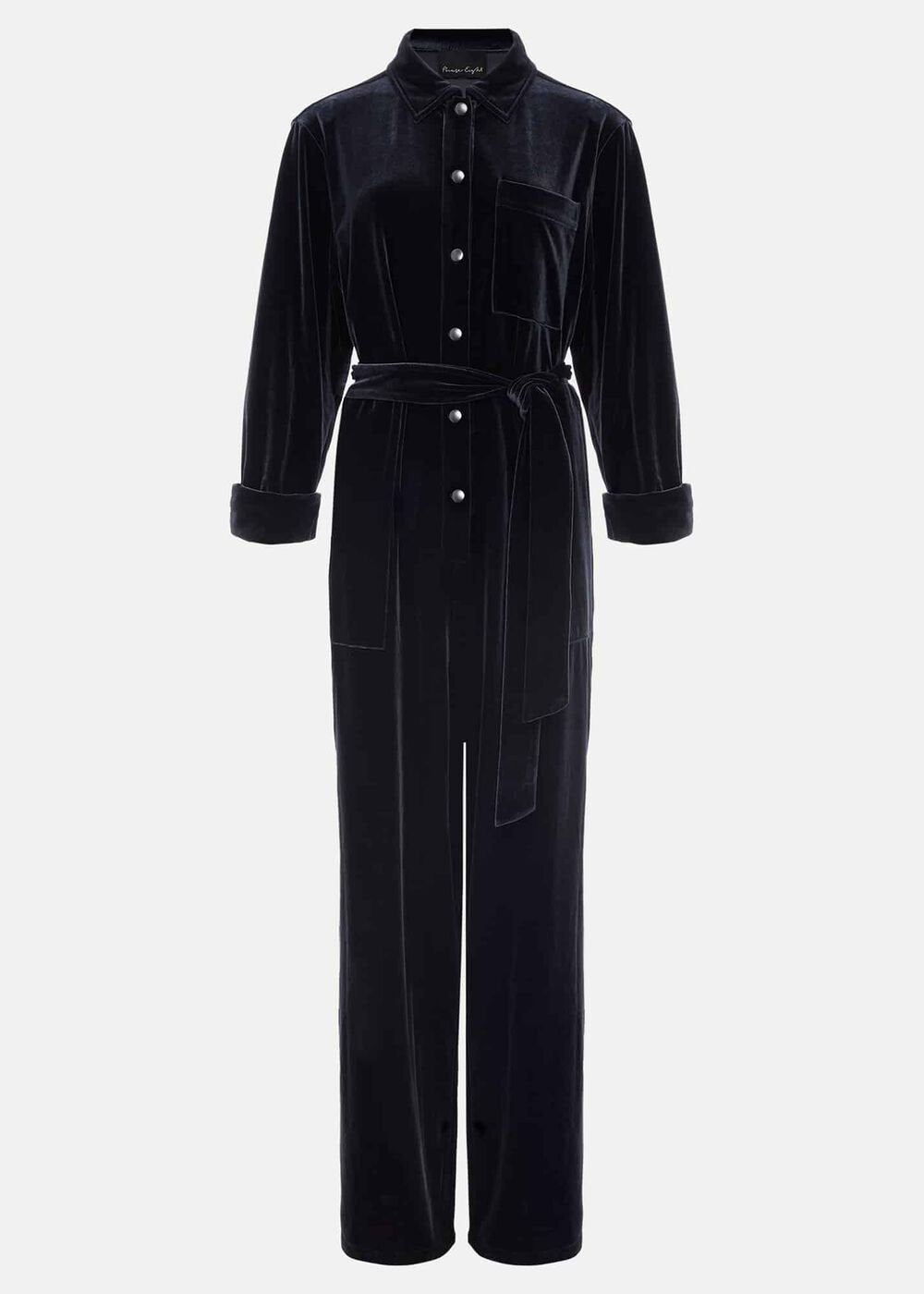 Nala Velvet Jumpsuit - Charcoal
