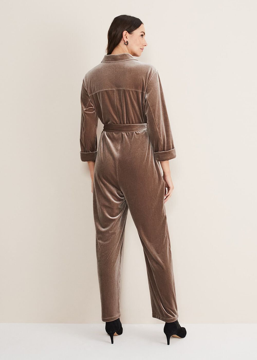 Nala Velvet Jumpsuit - Mushroom