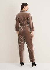 Nala Velvet Jumpsuit - Mushroom