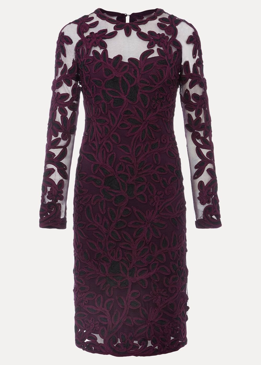 Madison Tapework Dress - Black/Plum