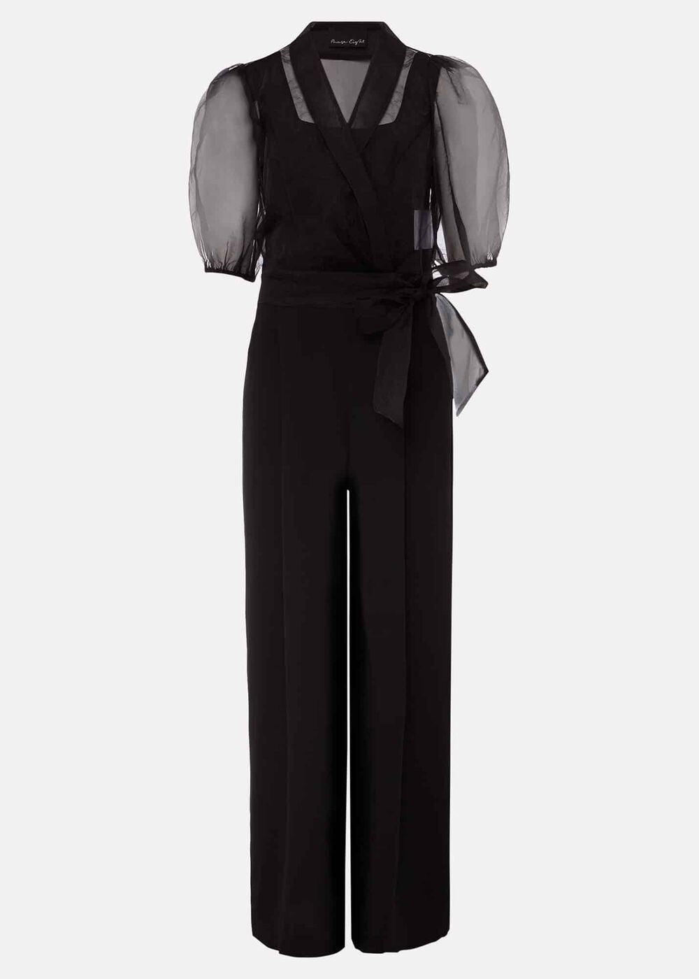 Brontie Puff Sleeve Wide Leg Jumpsuit - Black