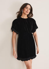Gianna Velvet Dress - Black