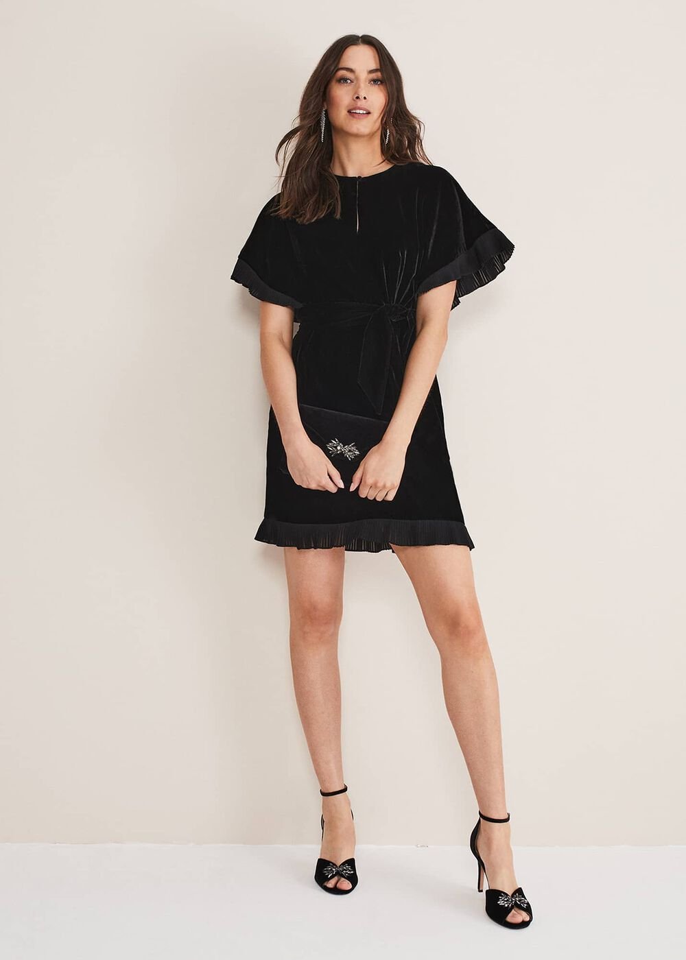 Gianna Velvet Dress - Black