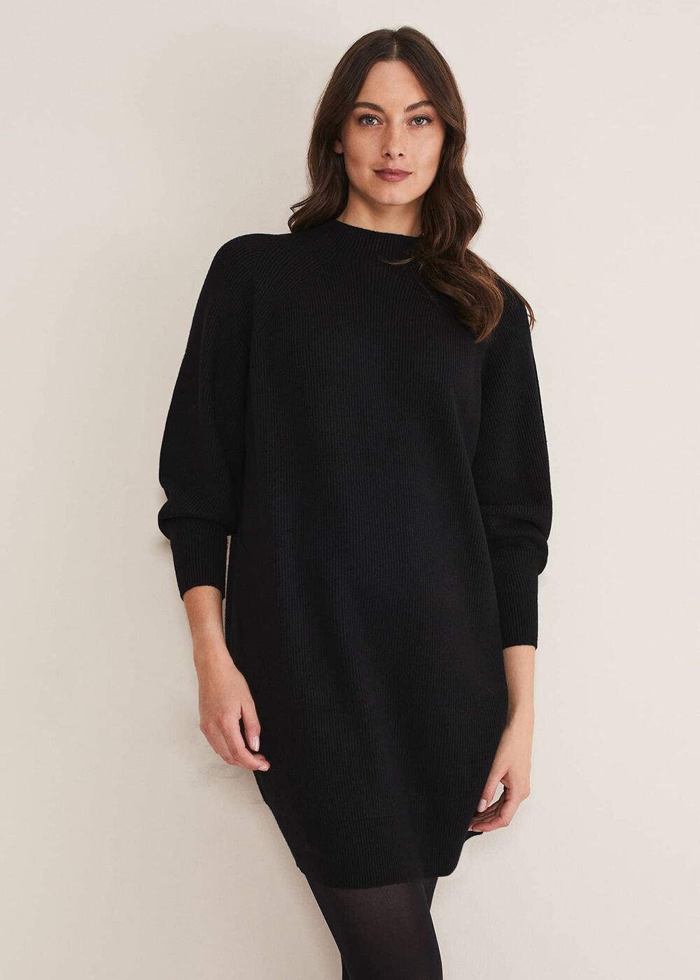 Eliana Knitted Jumper Dress - Black