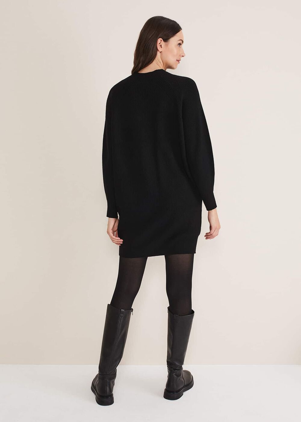 Eliana Knitted Jumper Dress - Black