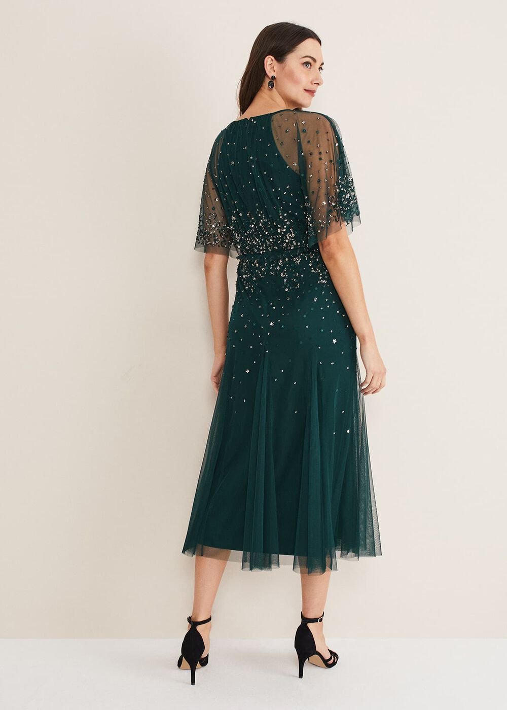 Lumi Short Tulle Beaded Dress - Grey/Yellow