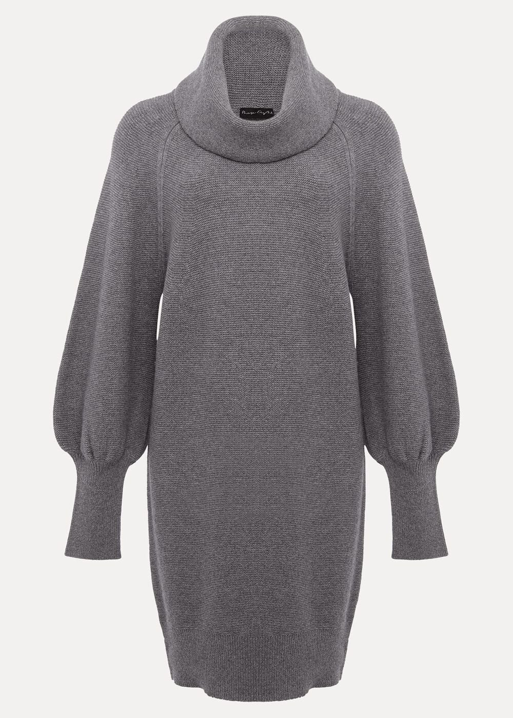 Dahlie Chunky Knit Tunic Mini Dress - Mid Grey